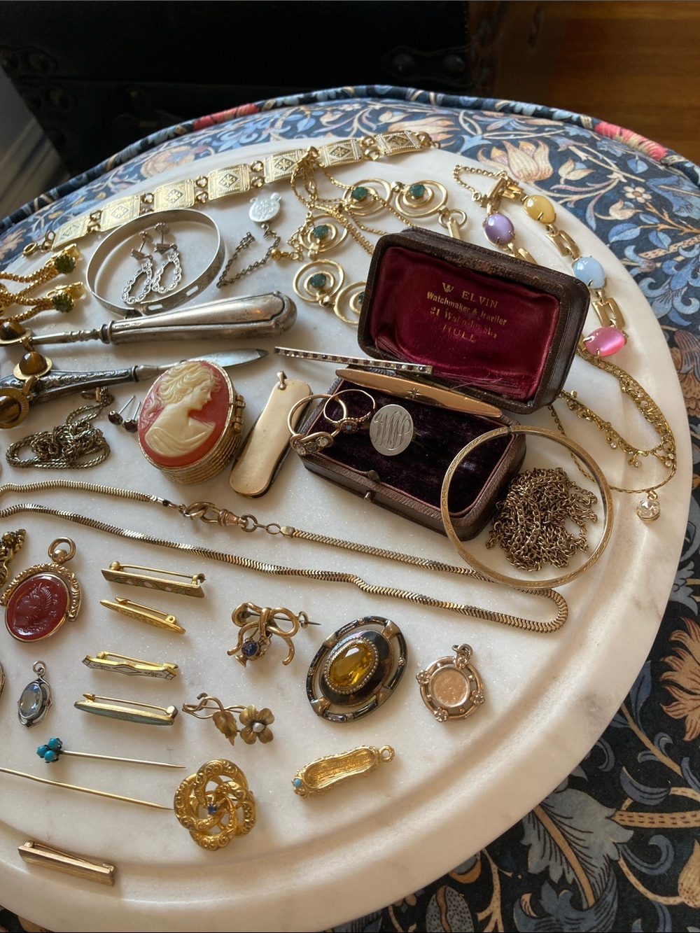 Antique Victorian Sterling Silver, Gemstones, Gold-Filled, etc. Jewelry Lot - Picture 5 of 16